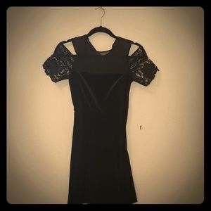 Short Cocktail Dress with Lace/Embelished Sleeves